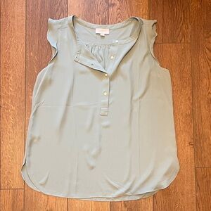 LOFT Moss Green Women's Blouse Medium